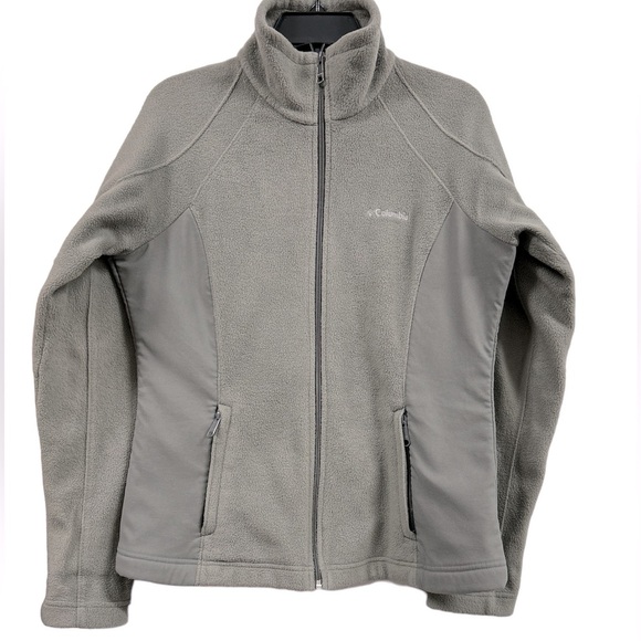 COLUMBIA Side Panel‎ Light Grey Zip Up Jacket with Elastene Stetch - Picture 1 of 5